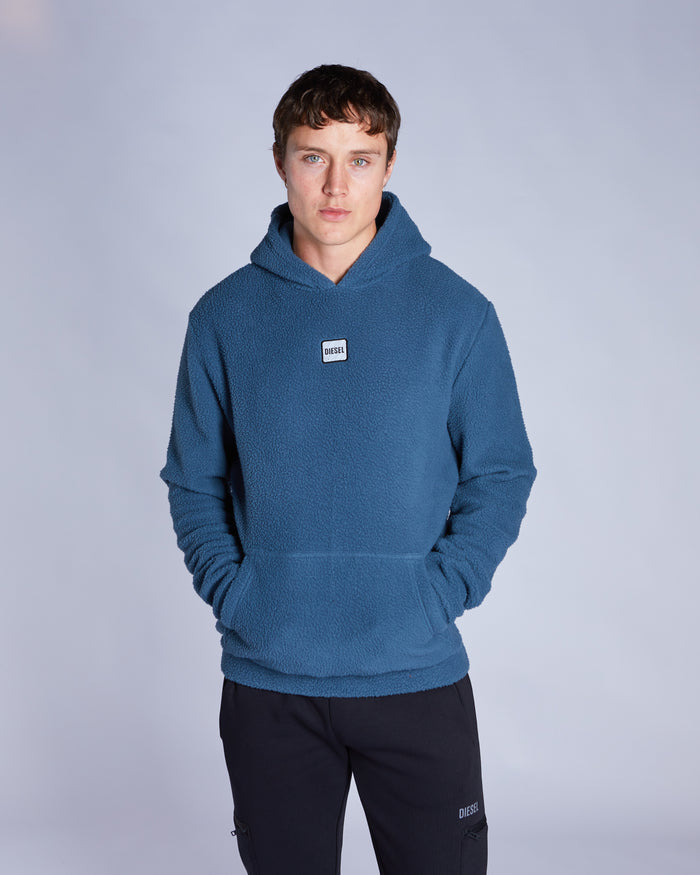 Bernardo Borg Fleece Hoodie Steel Blue