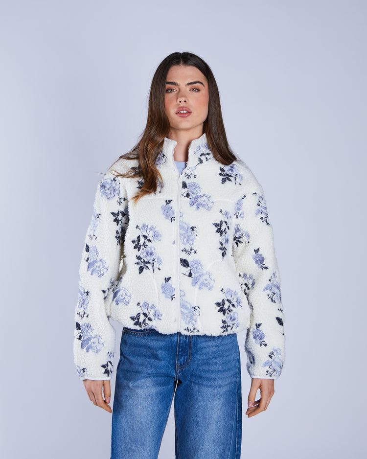 Bjork Borg Fleece Jacket Chalk