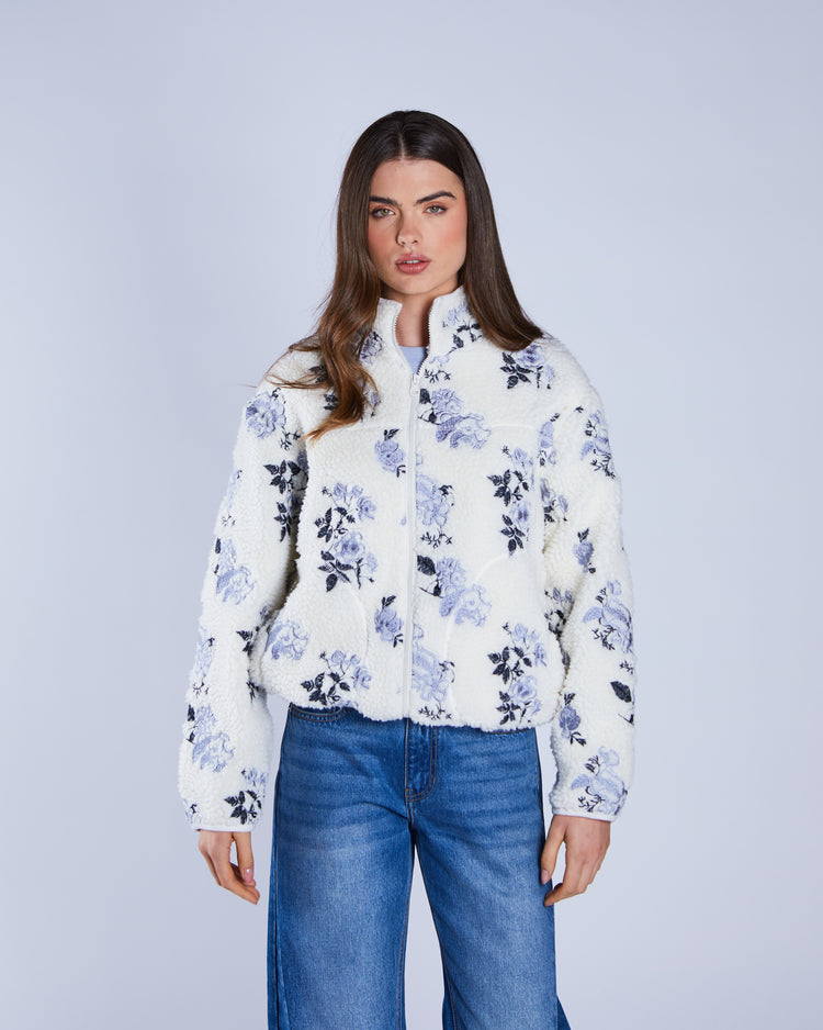 Bjork Borg Fleece Jacket Chalk