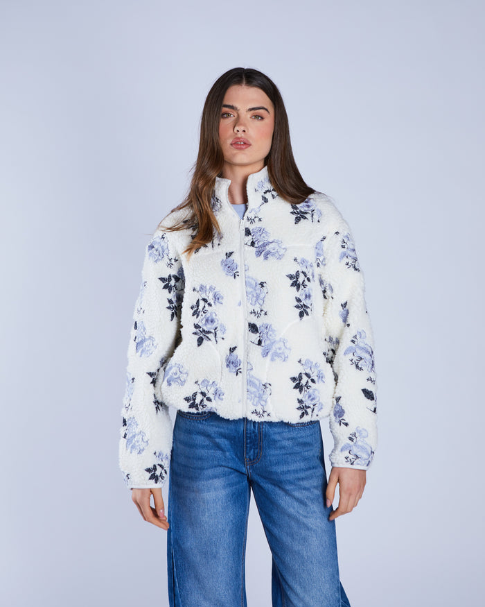 Bjork Borg Fleece Jacket Chalk