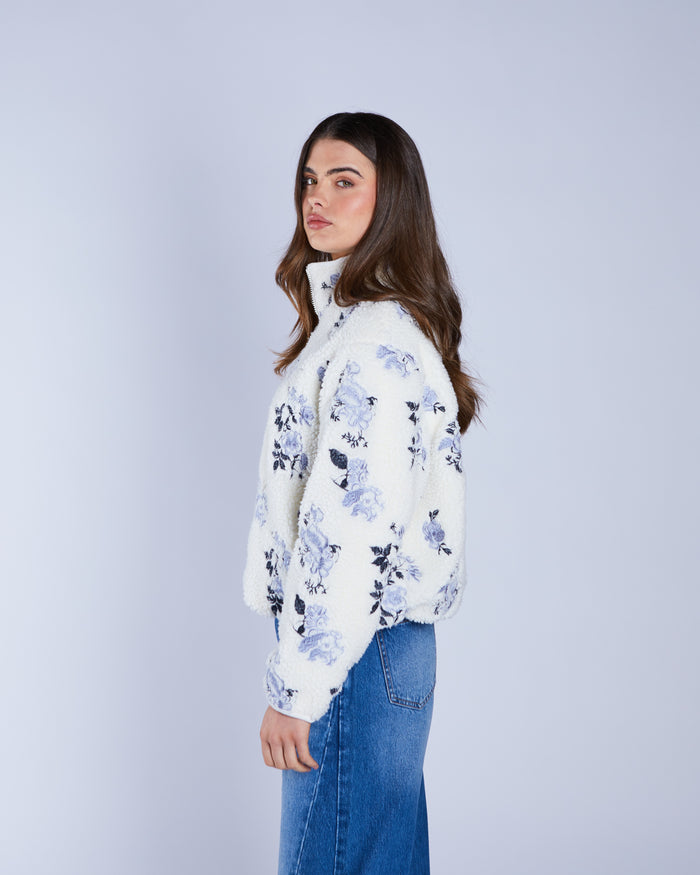 Bjork Borg Fleece Jacket Chalk