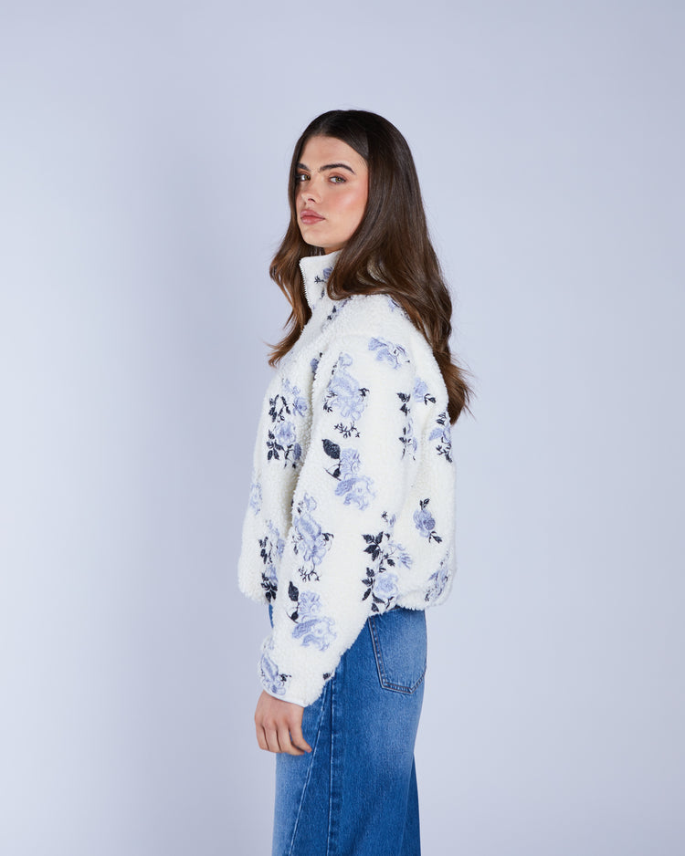 Bjork Borg Fleece Jacket Chalk