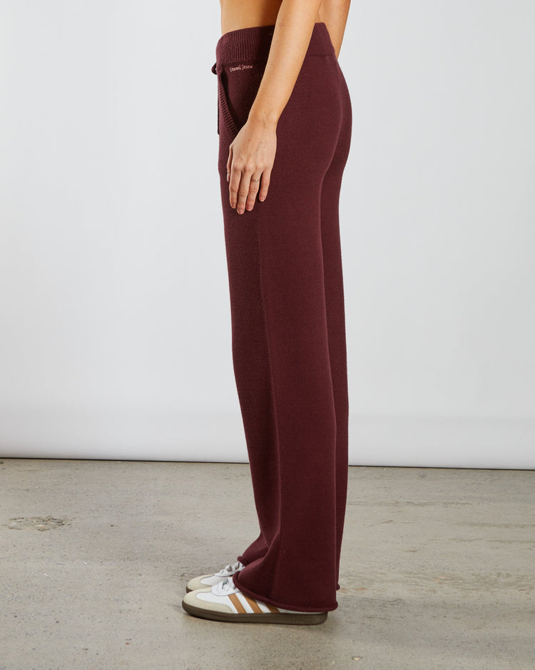 Blanche Knit Trouser Deep Cherry