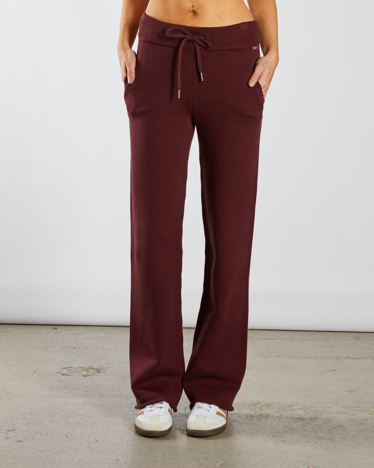 Blanche Knit Trouser Deep Cherry