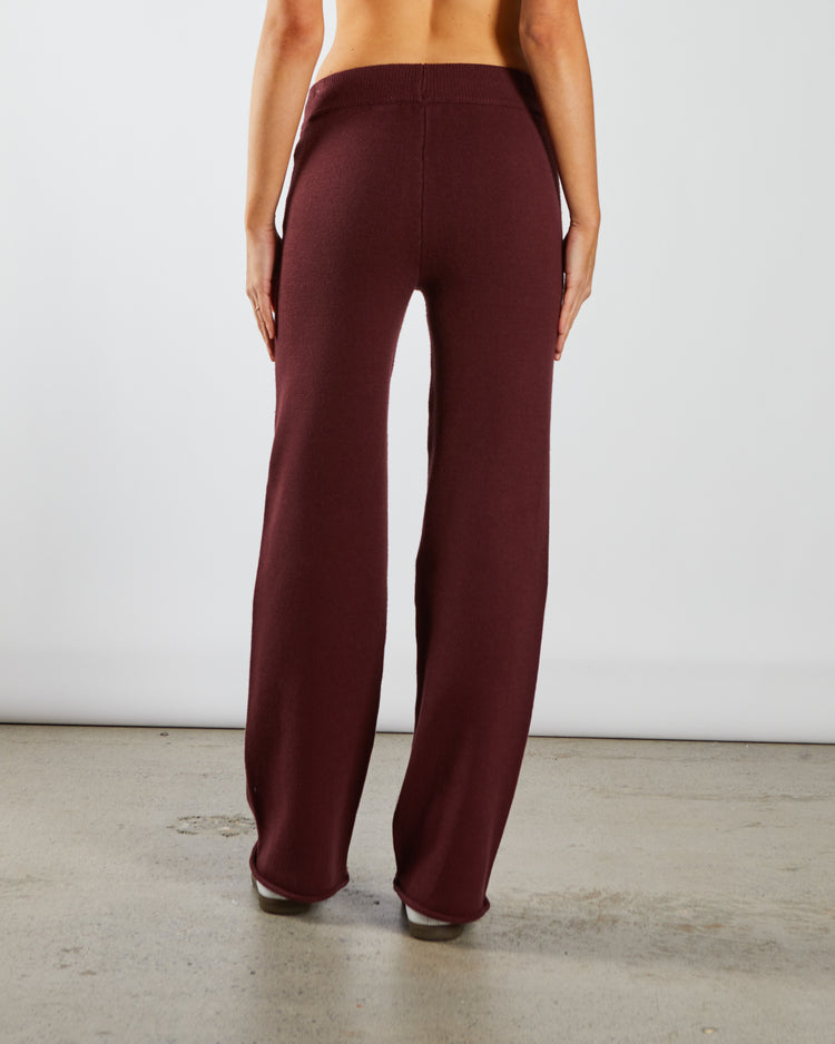 Blanche Knit Trouser Deep Cherry