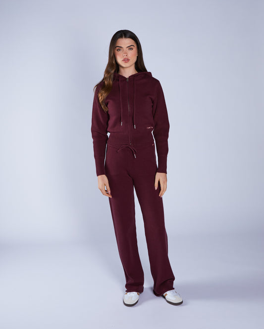 Blanche Knit Trouser Deep Cherry