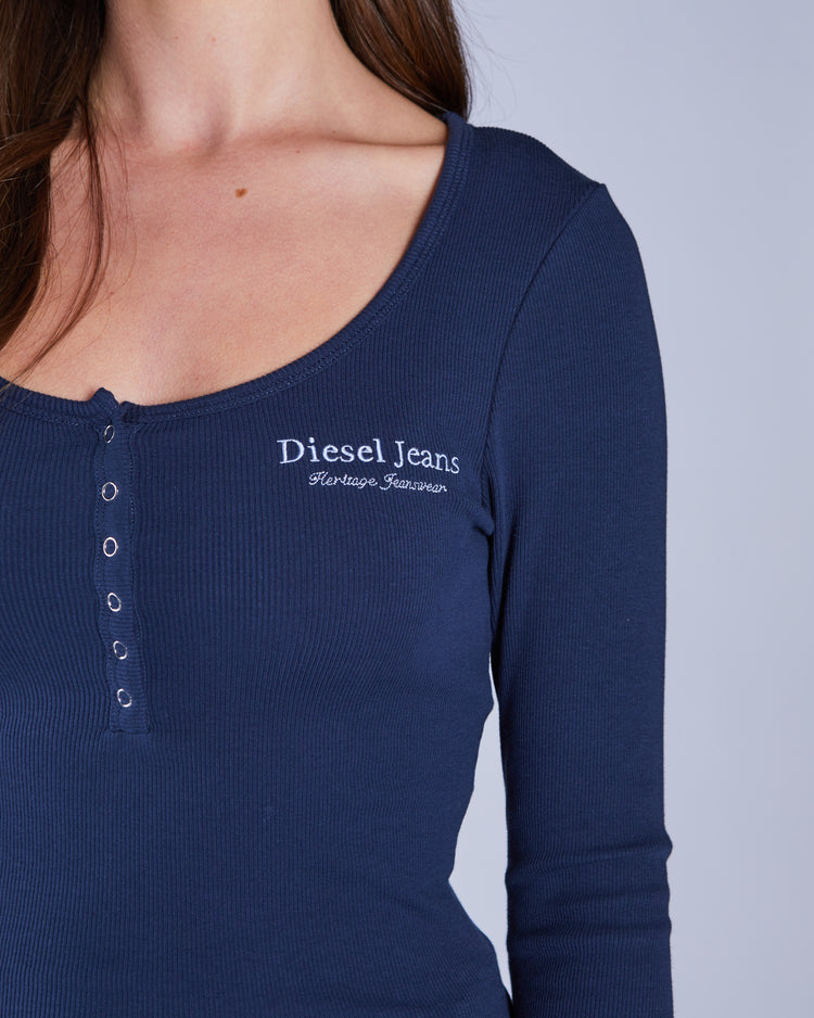Brandi L/S Henley Navy Lake