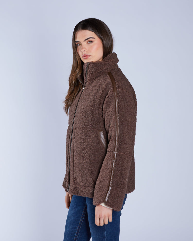 Brie Borg Fleece Jacket Pudding Brown