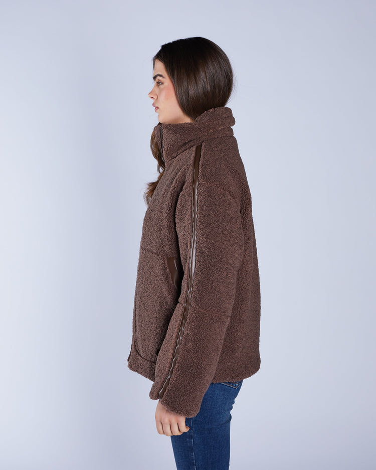 Brie Borg Fleece Jacket Pudding Brown