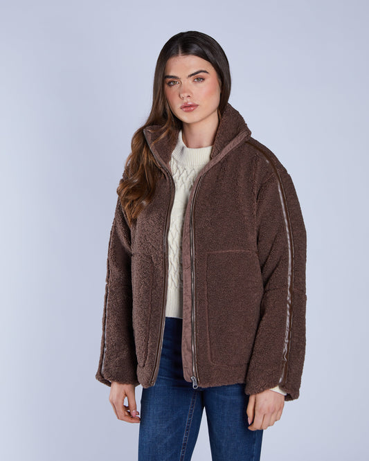 Brie Borg Fleece Jacket Pudding Brown