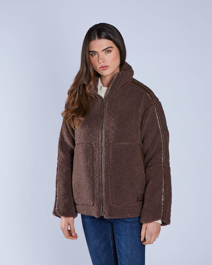 Brie Borg Fleece Jacket Pudding Brown