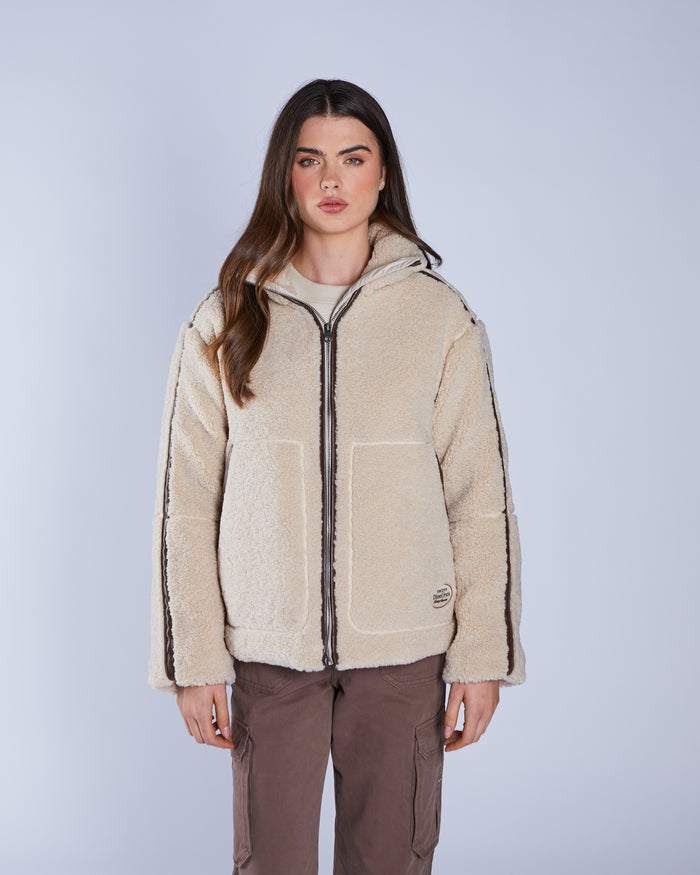 Brie Borg Fleece Jacket Ivory Cream