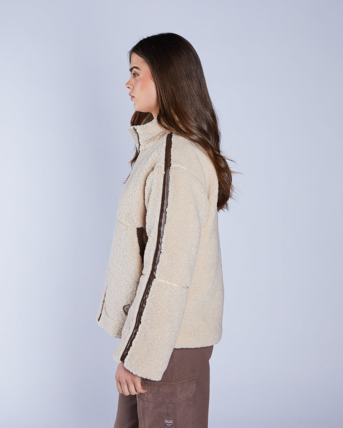 Brie Borg Fleece Jacket Ivory Cream