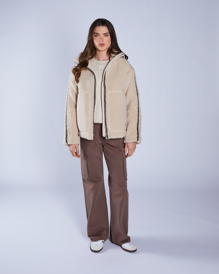 Brie Borg Fleece Jacket Ivory Cream