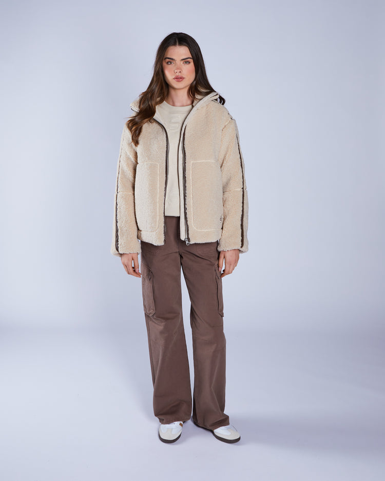 Brie Borg Fleece Jacket Ivory Cream
