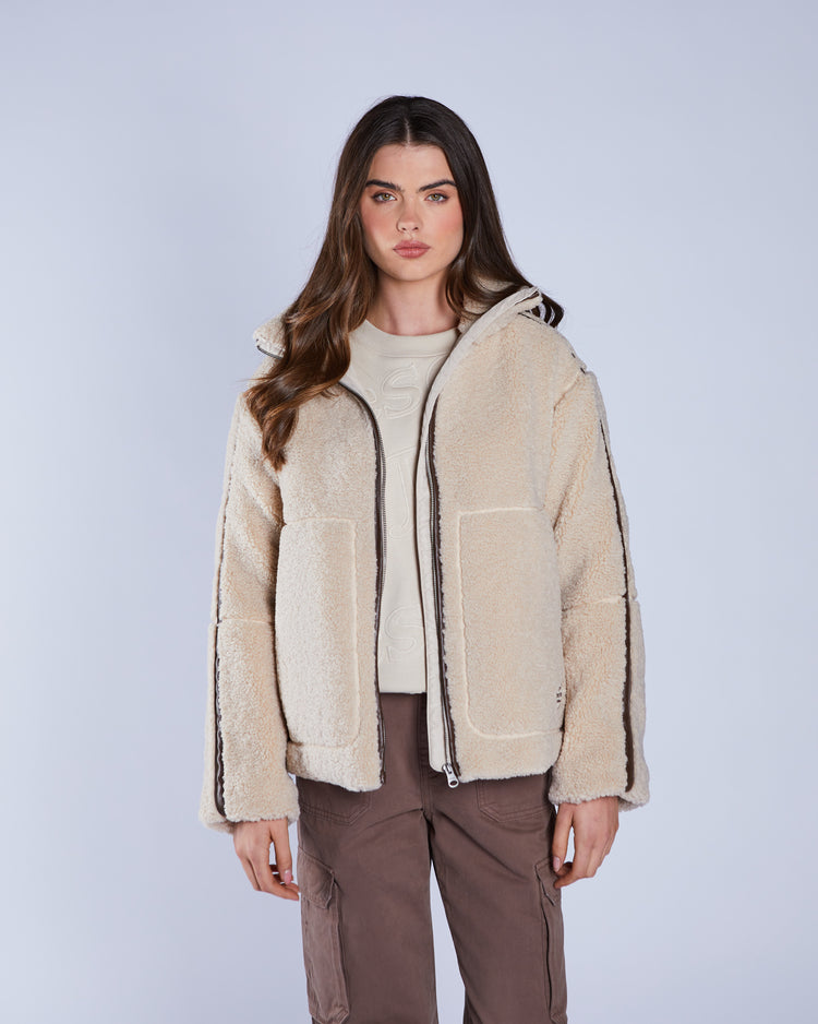 Brie Borg Fleece Jacket Ivory Cream