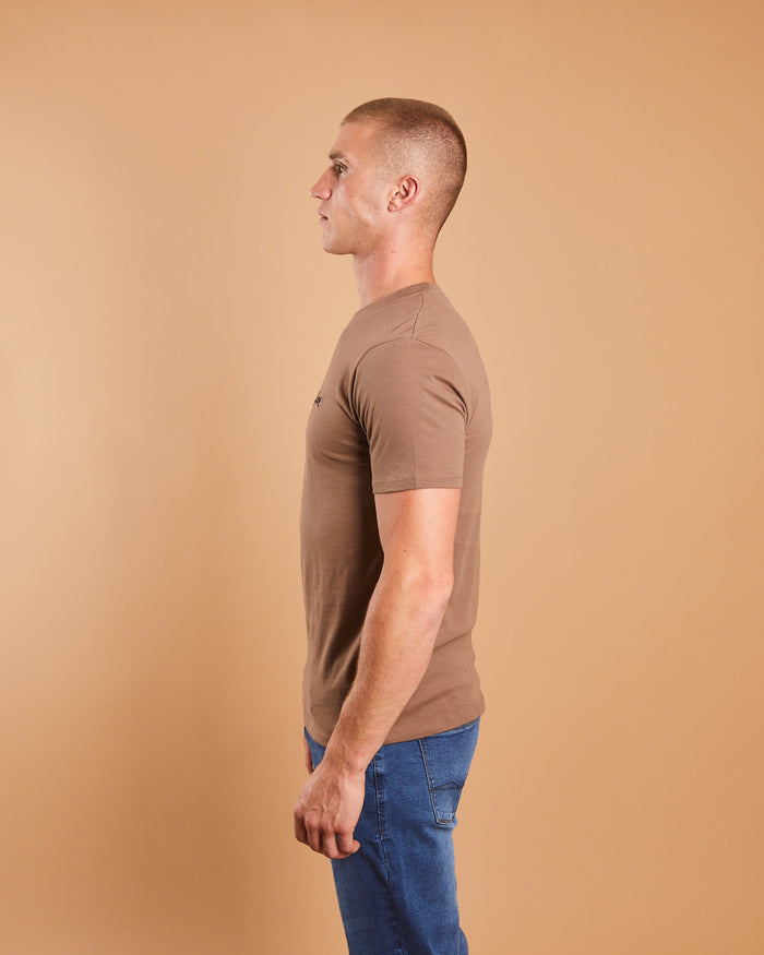 Basic Caden O Neck Tee Nutmeg Brown