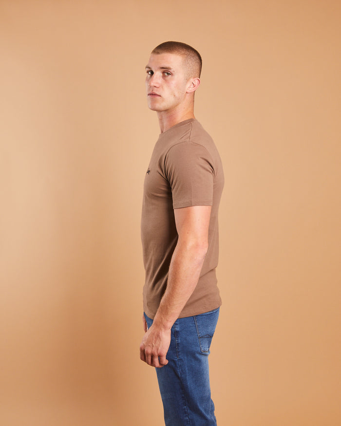 Basic Caden O Neck Tee Nutmeg Brown