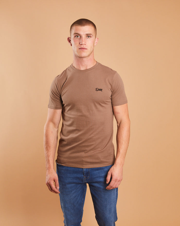 Basic Caden O Neck Tee Nutmeg Brown