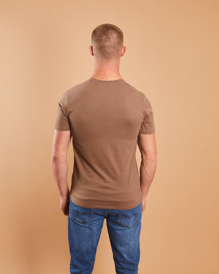 Basic Caden O Neck Tee Nutmeg Brown