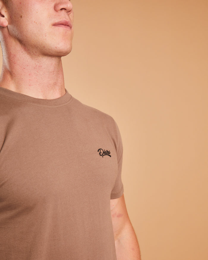 Basic Caden O Neck Tee Nutmeg Brown