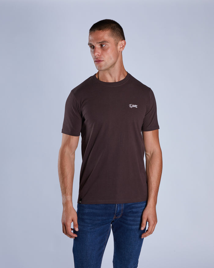 Basic Caden O Neck Tee Dark Chocolate