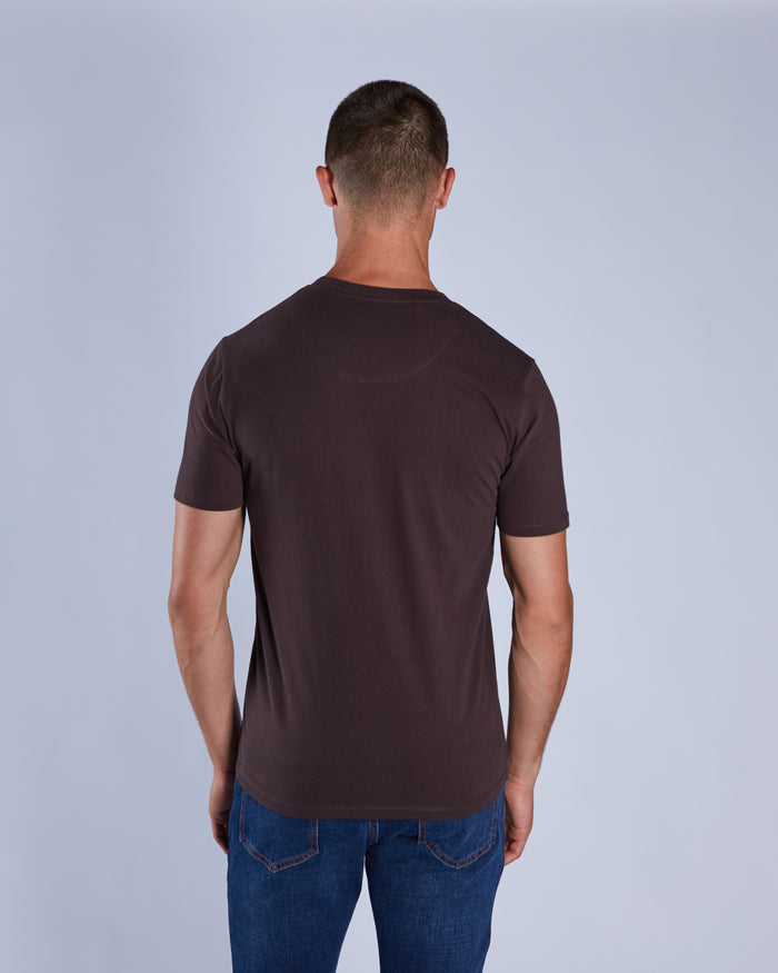Basic Caden O Neck Tee Dark Chocolate