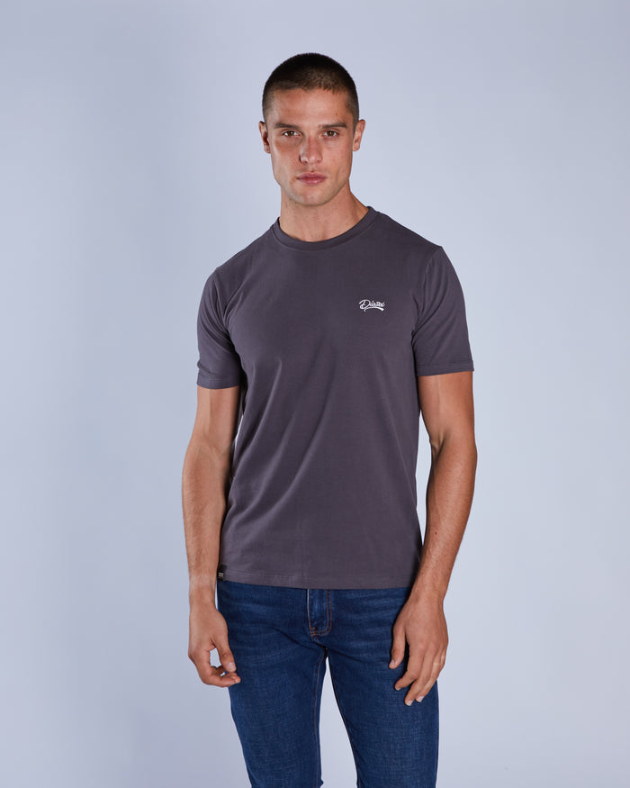 Basic Caden O Neck Tee Deep Grey