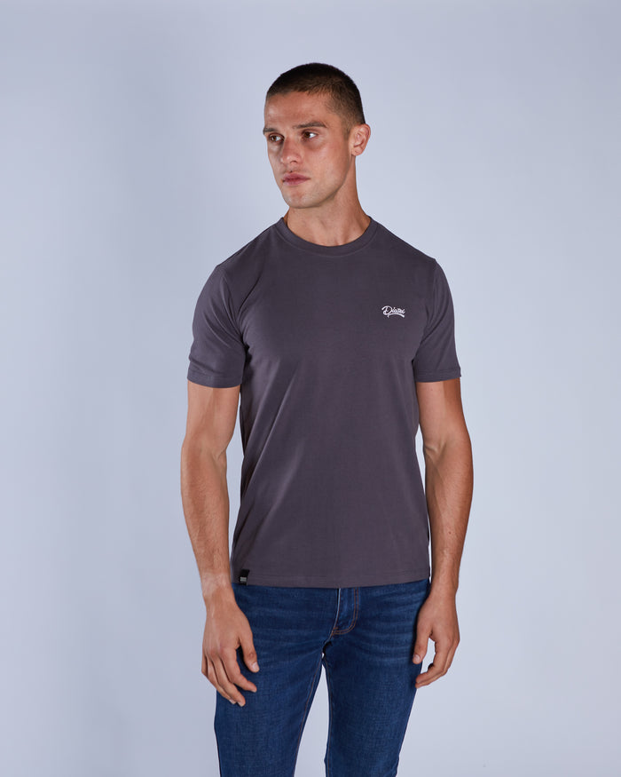 Basic Caden O Neck Tee Deep Grey