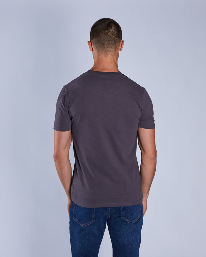 Basic Caden O Neck Tee Deep Grey