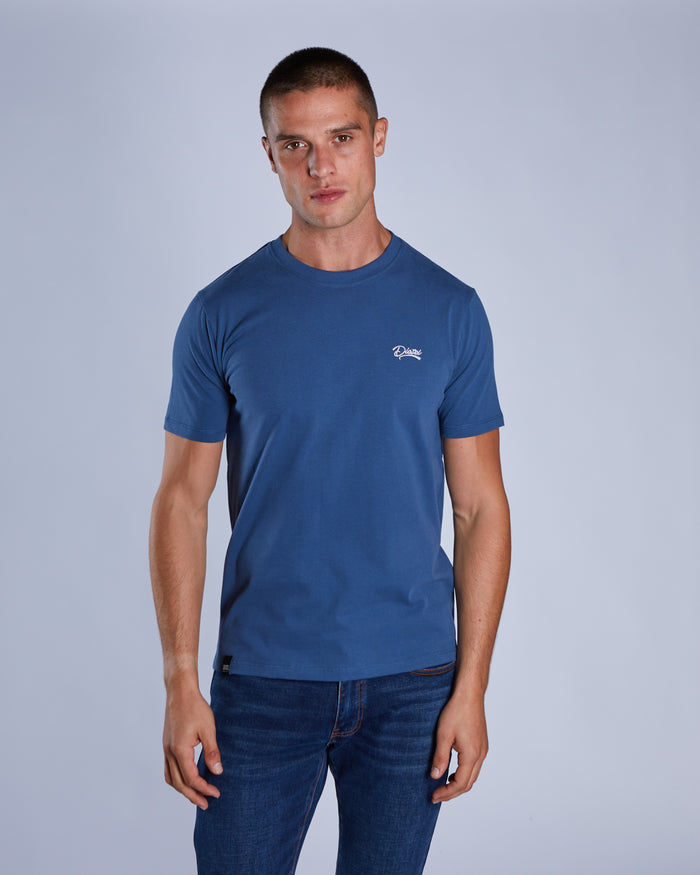 Basic Caden O Neck Tee Falcon Blue