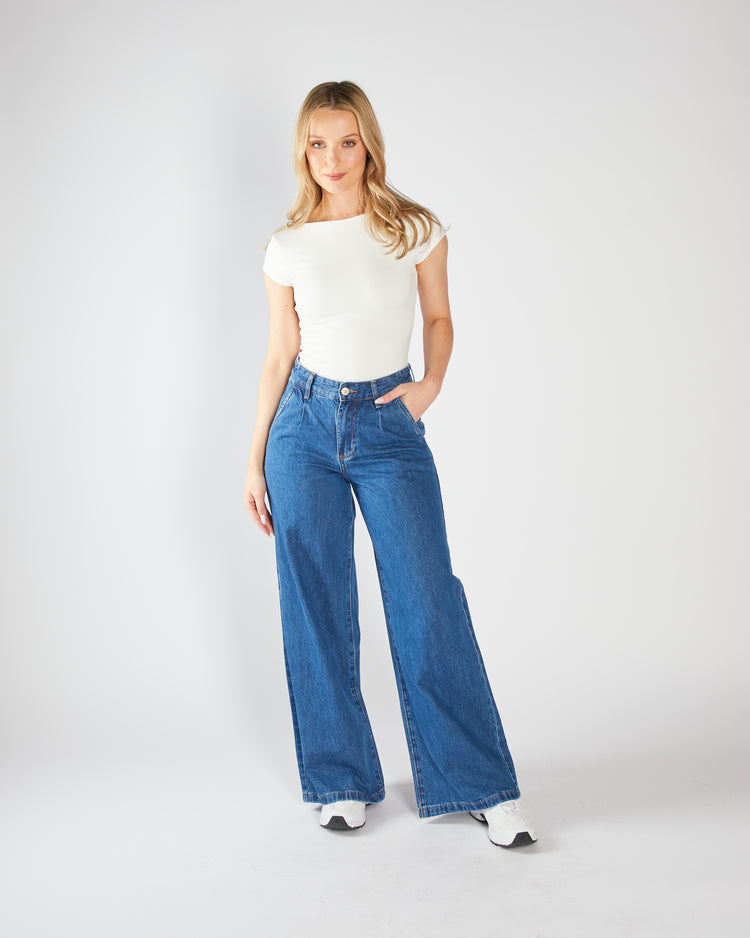 Cameron Wide Leg Medium Blue