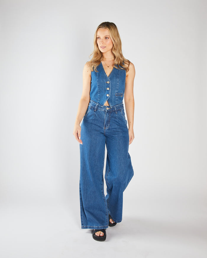 Reese Waistcoat Medium Blue