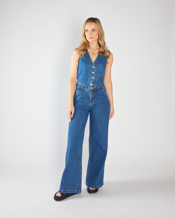 Reese Waistcoat Medium Blue