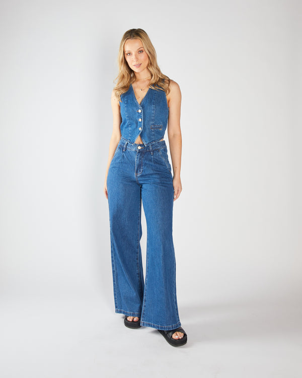 Reese Waistcoat Medium Blue