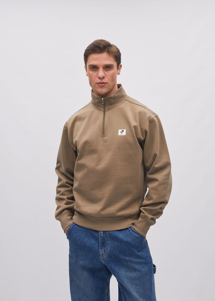 Conrad Half Zip Walnut Bark