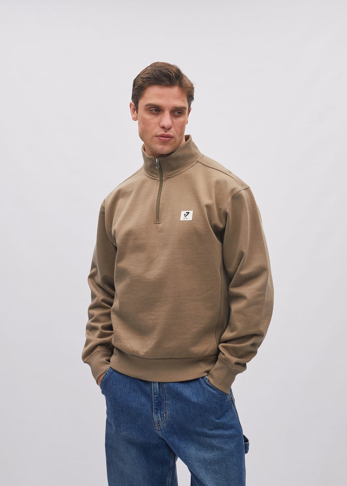Conrad Half Zip Walnut Bark