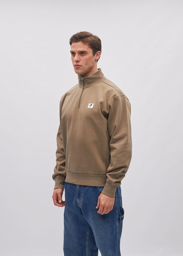 Conrad Half Zip Walnut Bark