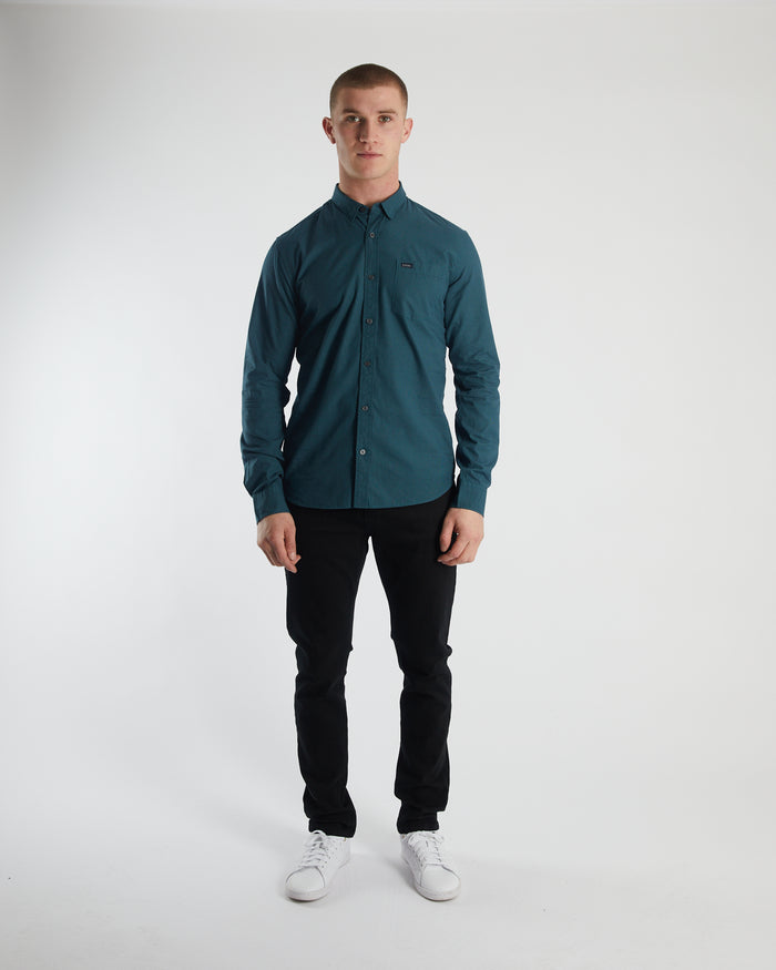 Clayton LS Shirt Midnight Teal