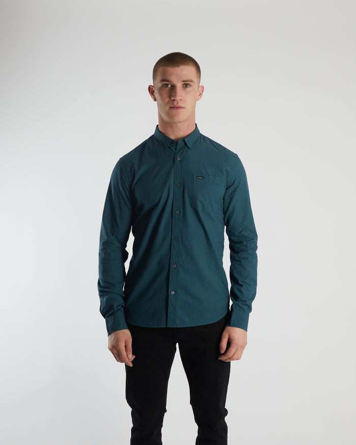Clayton LS Shirt Midnight Teal
