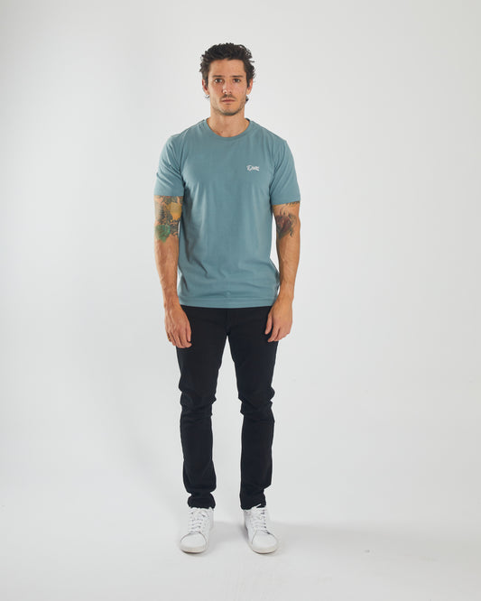 Basic Caden O Neck Tee Blue Haven