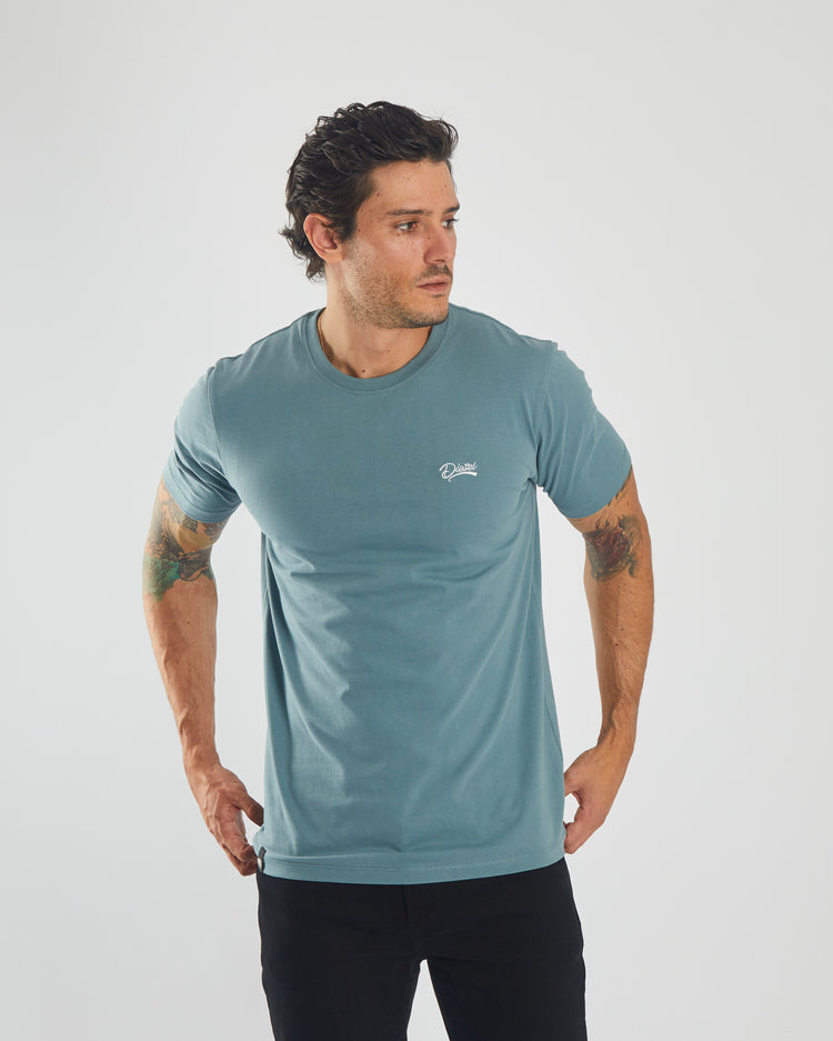 Basic Caden O Neck Tee Blue Haven