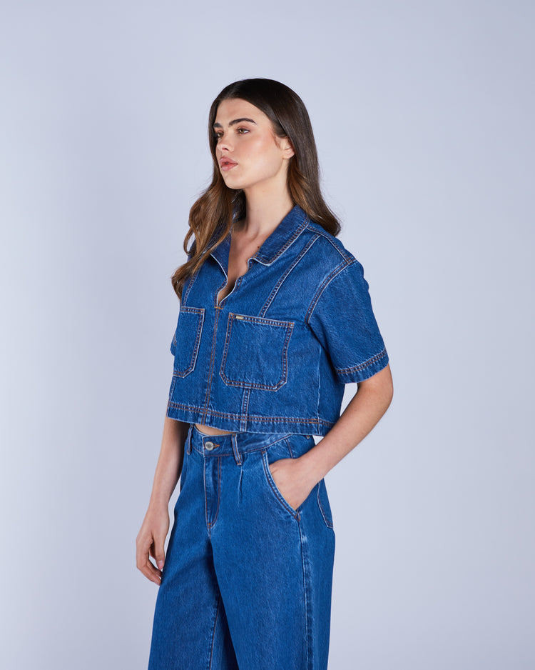 Daisy Shirt Medium Blue