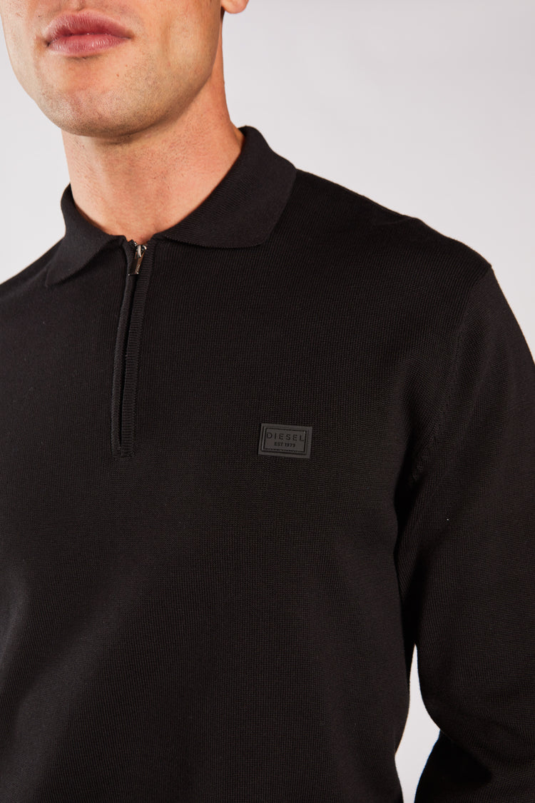 Dino Knit Polo Black Tar