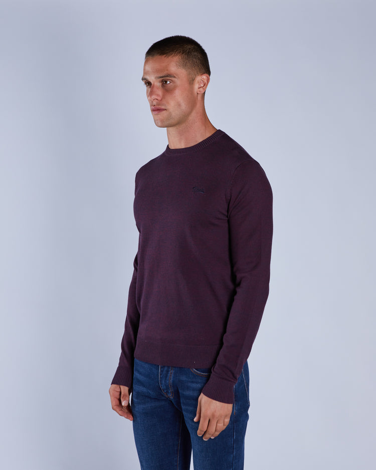 Dylan Round Neck Fig Marl