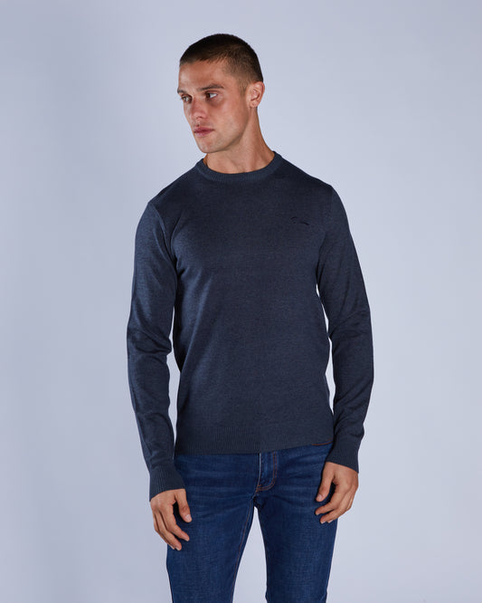 Dylan Round Neck Petrol Blue Marl