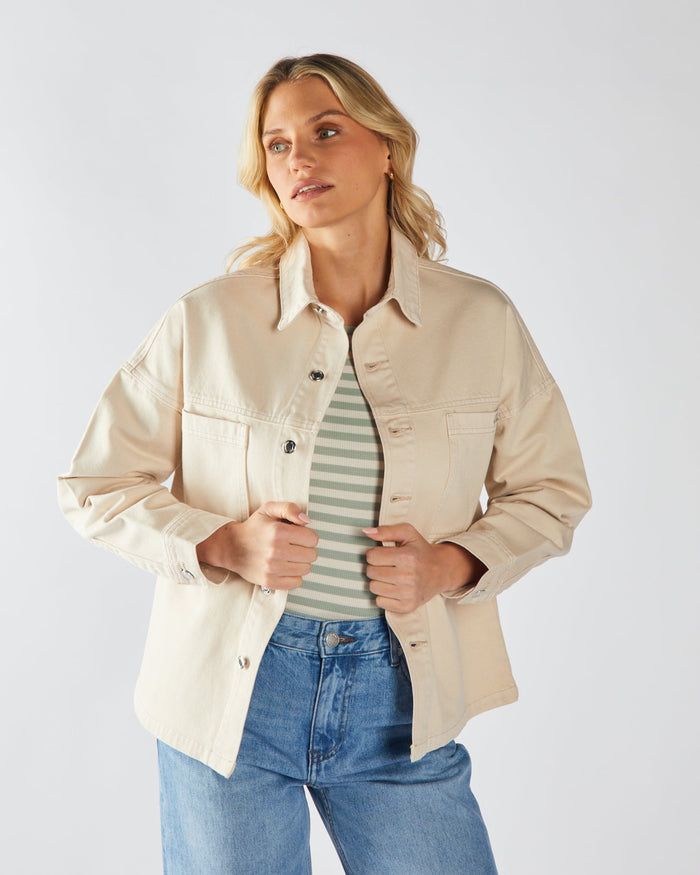 Fabrienne Denim Shirt Stone White