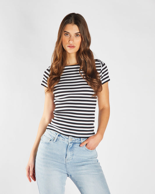 Finette Top Black & Dove White