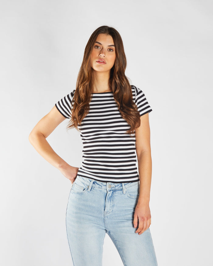 Finette Top Black & Dove White