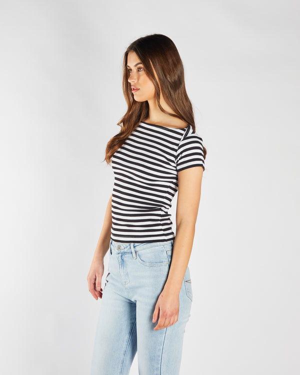 Finette Top Black & Dove White